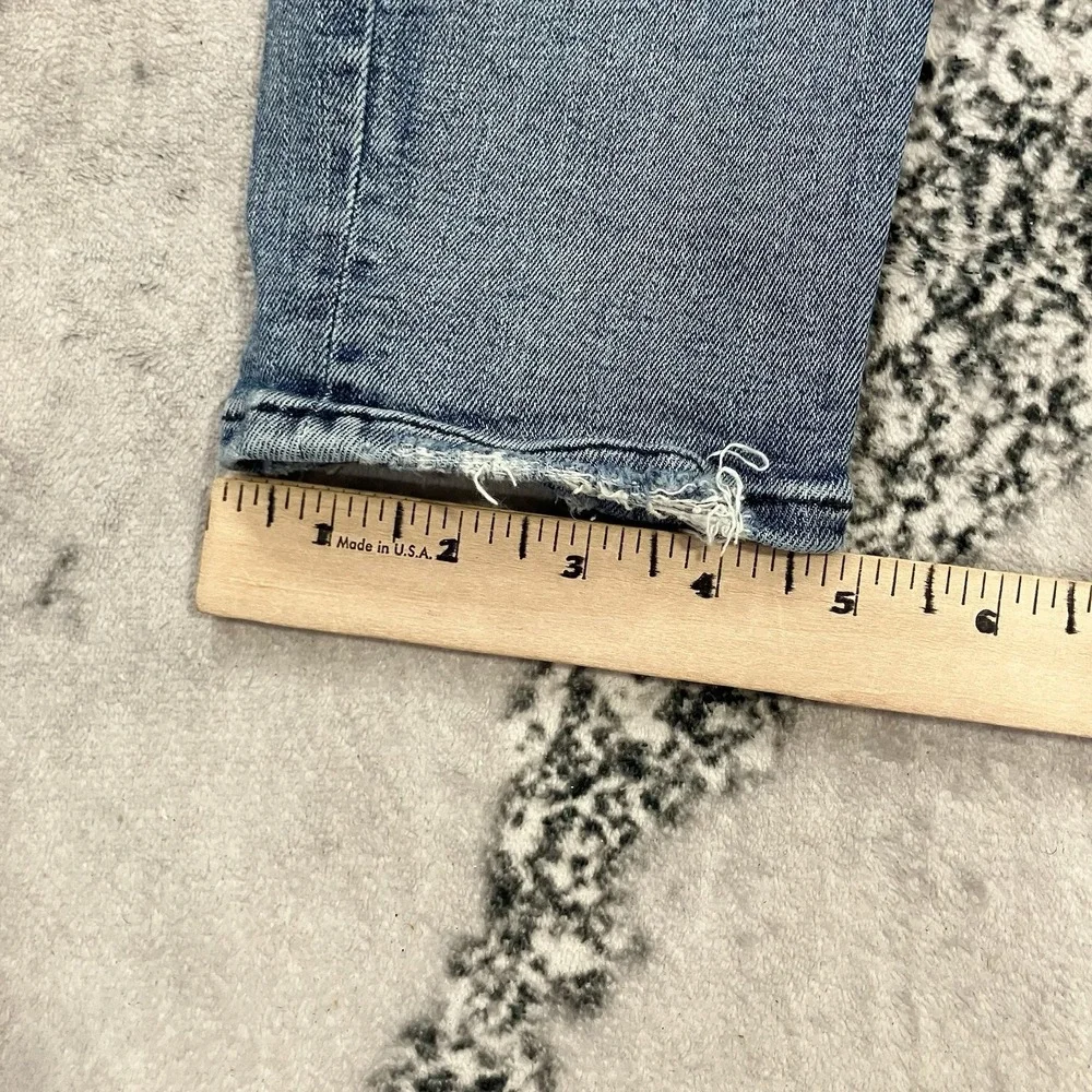 AGOLDE High Rise Skinny Jeans Distressed Raw Hem Light Wash Womens 28 Stretch